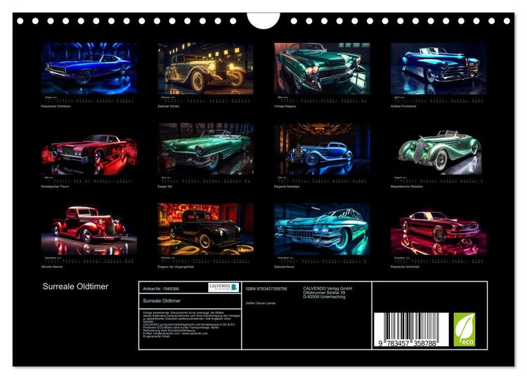 Produktbild: Surreale Oldtimer (Wandkalender 2026 DIN A4 quer), CALVENDO Monatskalender