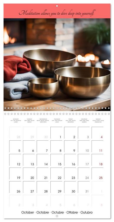 Produktbild: Your spa days at home - Creative AI ideas for home wellness (Wall Calendar 2026 12 &times; 12 Inch) CALVENDO 12 Month Wall Calendar