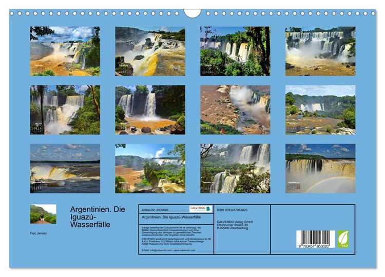 Produktbild: Argentinien. Die Iguaz&uacute;-Wasserf&auml;lle (Wandkalender 2026 DIN A3 quer), CALVENDO Monatskalender