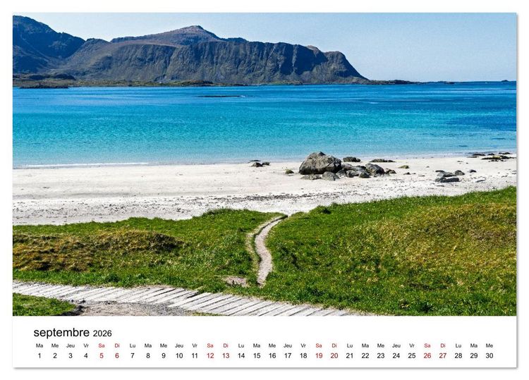 Produktbild: Lofoten - &Icirc;les de r&ecirc;ve norv&eacute;giennes (Calendrier de bureau 2026 DIN A5 vertical), CALVENDO calendrier mensuel