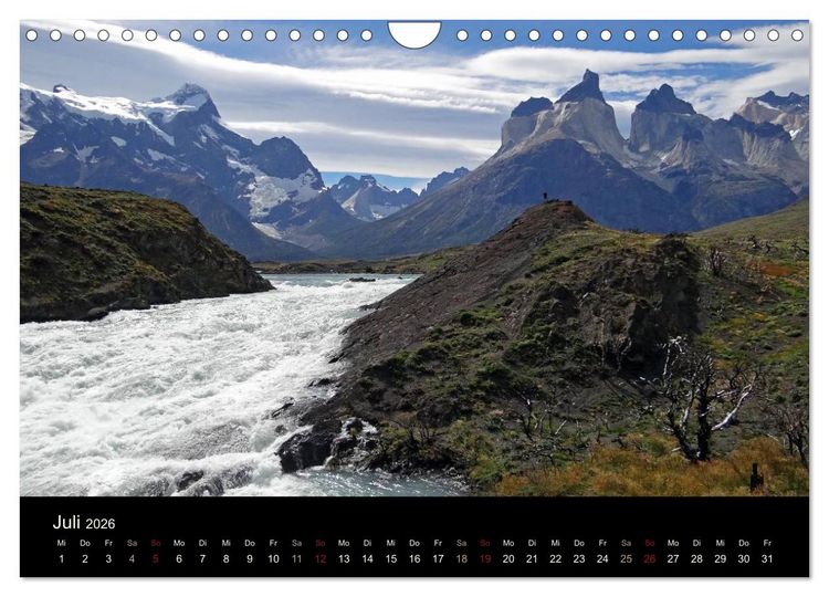 Produktbild: Im Nationalpark Torres del Paine (Chile) (Wandkalender 2026 DIN A4 quer), CALVENDO Monatskalender