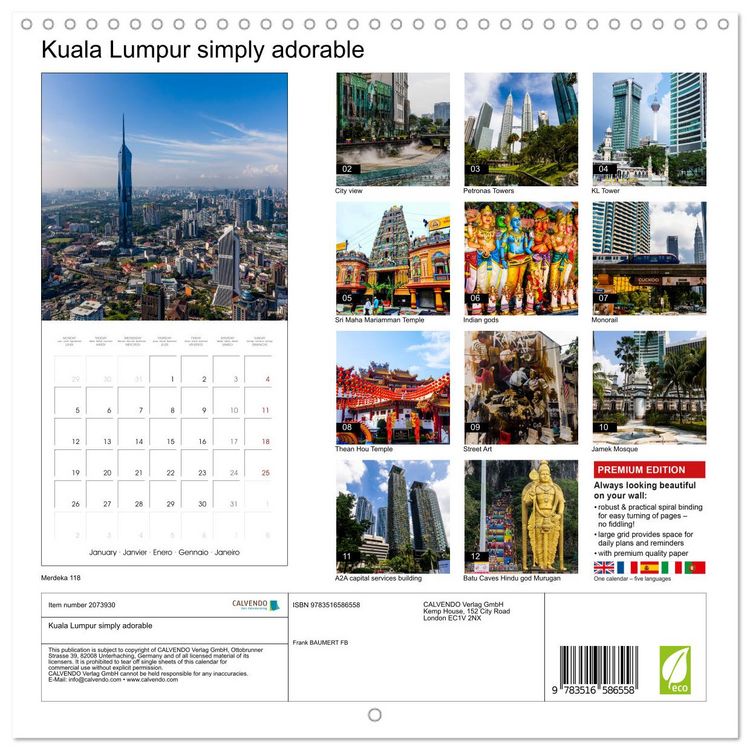 Produktbild: Kuala Lumpur simply adorable (Wall Calendar 2026 12 &times; 12 Inch) CALVENDO 12 Month Wall Calendar