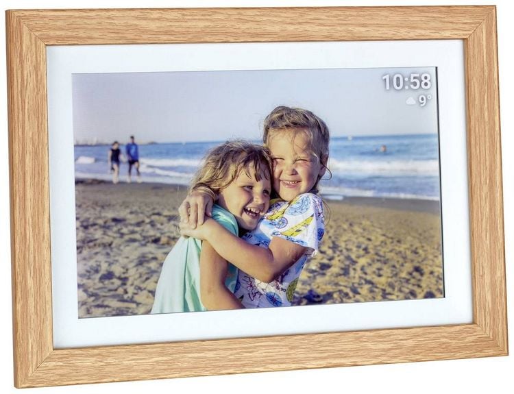 Produktbild: TFA Dostmann FRAMEO App Digitaler WiFi-Bilderrahmen 25.7 cm 10.1 Zoll 1280 x 800 Pixel 32 GB Braun, Weiß