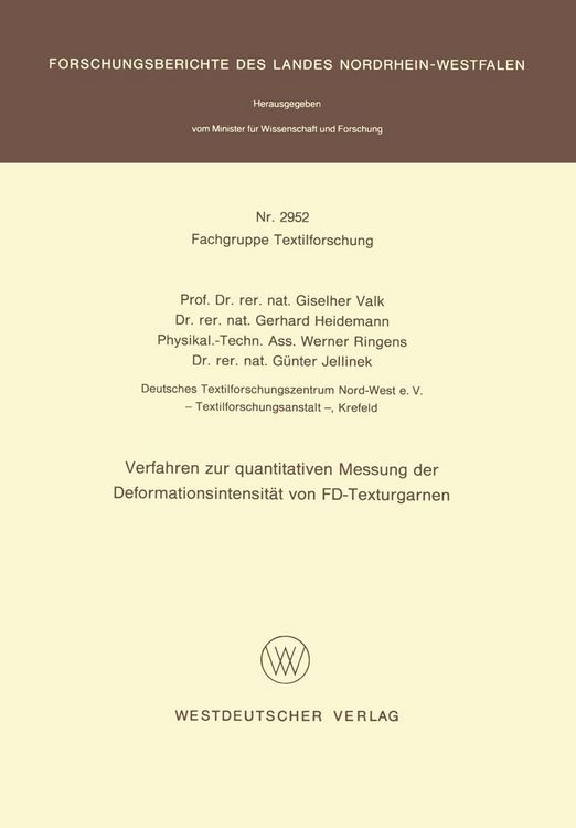 Bild vom Artikel Verfahren zur quantitativen Messung der Deformationsintensität von FD-Texturgarnen vom Autor Giselher Valk