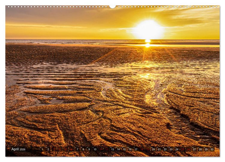 Produktbild: Wattenmeer Nordsee - Lichtstimmungen zwischen Land und Meer (hochwertiger Premium Wandkalender 2026 DIN A2 quer), Kunstdruck in Hochglanz