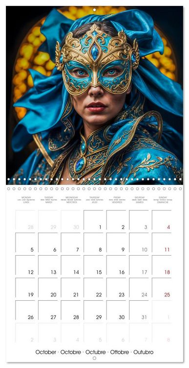 Produktbild: Masks from the realm of fantasy (Wall Calendar 2026 12 &times; 12 Inch) CALVENDO 12 Month Wall Calendar