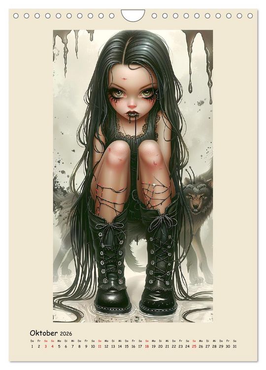 Produktbild: Gothic-Girls. Bizzare Comic-Art (Wandkalender 2026 DIN A4 hoch), CALVENDO Monatskalender