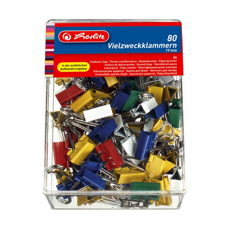 Produktbild: Herlitz Vielzweckklammern 19mm 80 St&uuml;ck farbig
