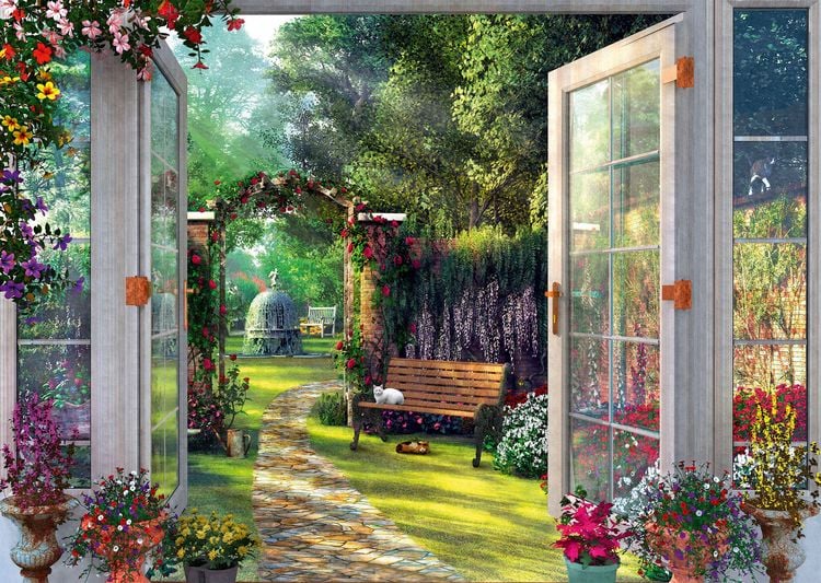 Produktbild: Schmidt 59592 - Dominic Davison, Blick in den verwunschenen Garten, Premium-Puzzle
