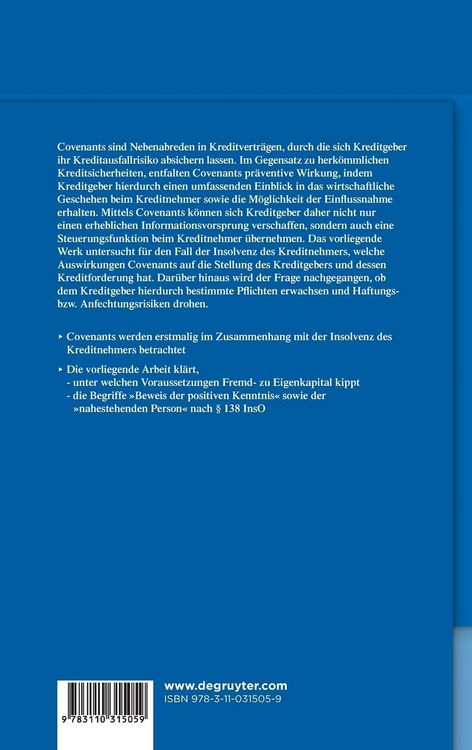 Produktbild: Covenants und Insolvenz