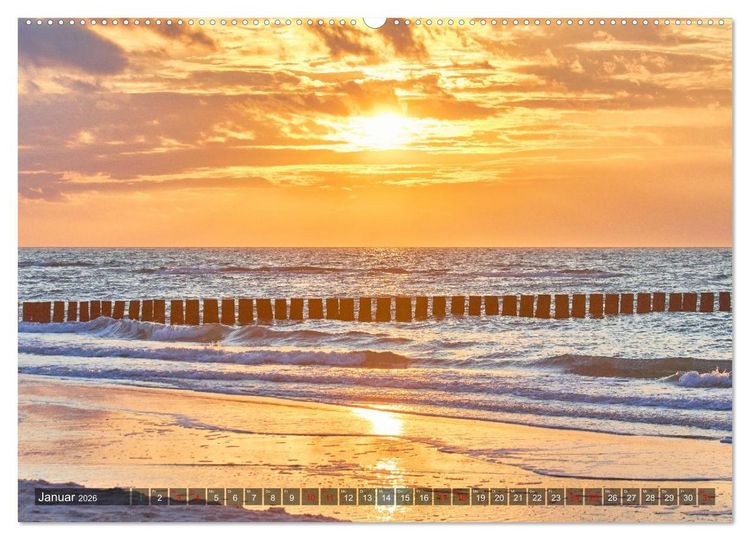 Produktbild: Sonnenunterg&auml;nge an Ostseek&uuml;ste und Bodden (Wandkalender 2026 DIN A2 quer), CALVENDO Monatskalender