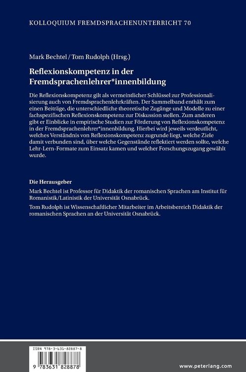 Produktbild: Reflexionskompetenz in der Fremdsprachenlehrer*innenbildung