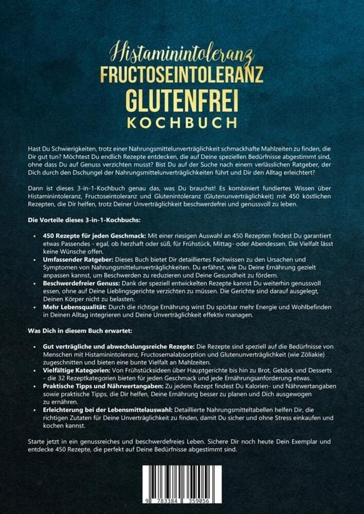 Produktbild: Histaminintoleranz, Fructoseintoleranz und Glutenfrei Kochbuch