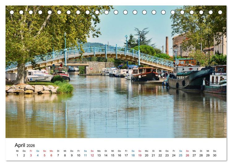 Produktbild: Unterwegs am Canal du Midi (Tischkalender 2026 DIN A5 quer), CALVENDO Monatskalender