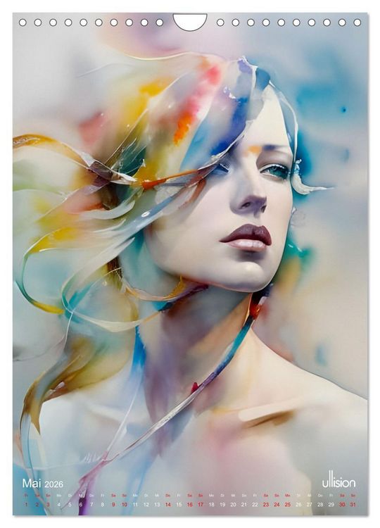 Produktbild: WILD FREI SCH&Ouml;N Aquarell-Portraits (Wandkalender 2026 DIN A4 hoch), CALVENDO Monatskalender
