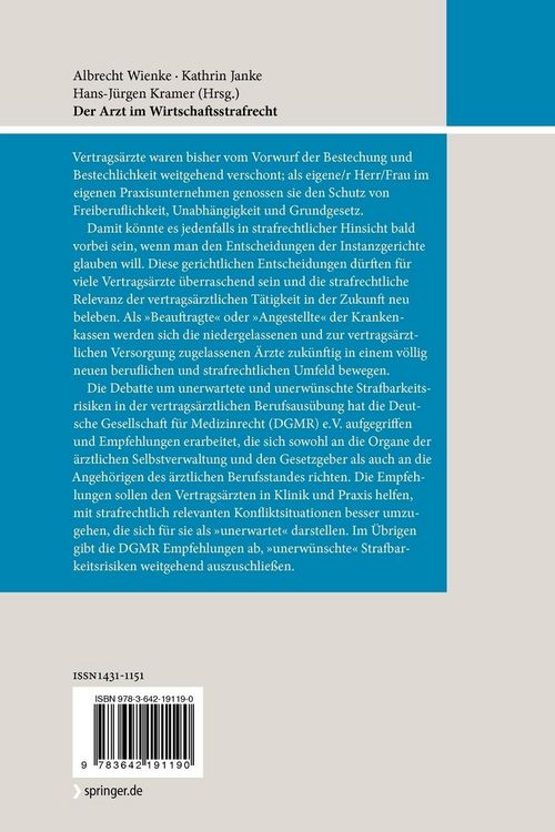 Produktbild: Der Arzt im Wirtschaftsstrafrecht