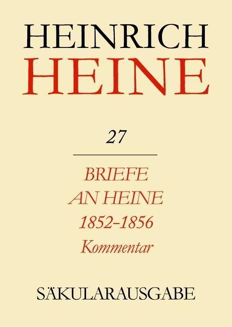 Produktbild: Briefe an Heine 1852-1856. Kommentar