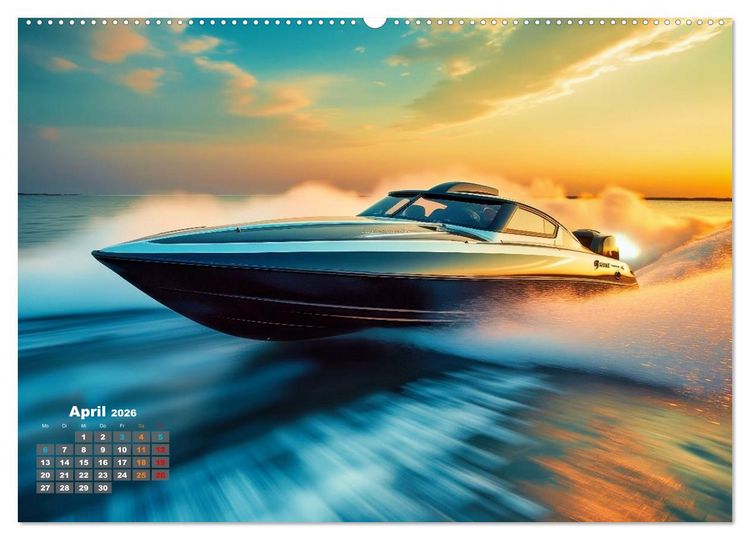 Produktbild: Speedboote (Wandkalender 2026 DIN A2 quer), CALVENDO Monatskalender