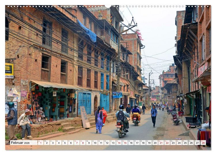 Produktbild: LALITPUR, die alte K&ouml;nigsstadt (hochwertiger Premium Wandkalender 2026 DIN A2 quer), Kunstdruck in Hochglanz
