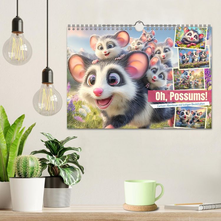 Produktbild: Oh, Possums! Cartoon-Abenteuer mit lustigen Beutelratten (Wandkalender 2026 DIN A4 quer), CALVENDO Monatskalender