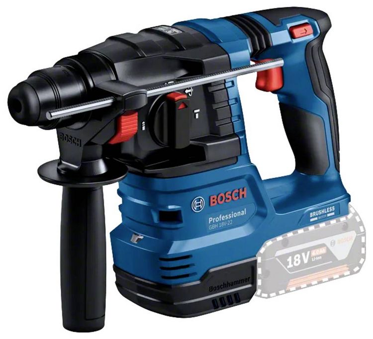 Produktbild: Bosch Professional GBH 18V-22 SDS-Plus-Akku-Bohrhammer 18 V 4 Ah Li-Ion inkl. 2. Akku, inkl. Ladeger&auml;t, inkl. Koffer