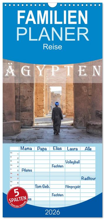 Produktbild: Familienplaner 2026 - &Auml;gypten mit 5 Spalten (Wandkalender, 21 x 45 cm) CALVENDO