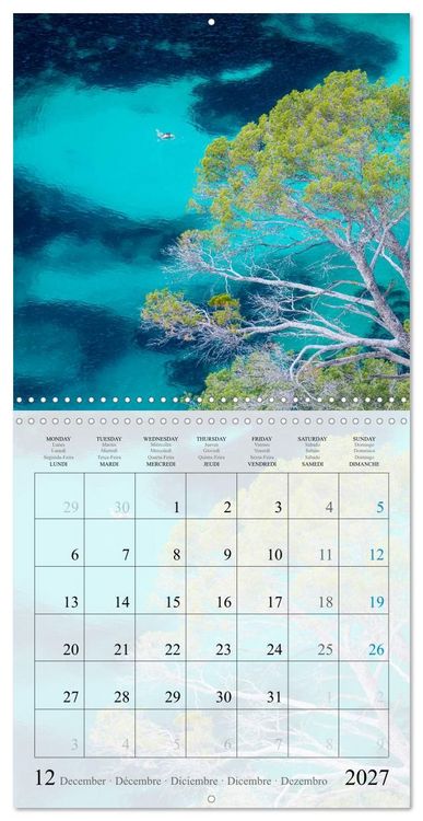 Produktbild: Calanques Coins de Paradis (Calendrier mural carr&eacute; 2027 30x30 cm) Calendrier double avec une page pour vos prises de notes