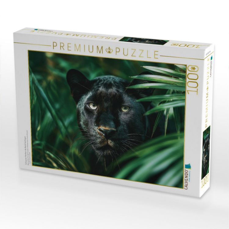 Produktbild: CALVENDO Puzzle Schwarzer Panther, die Nacht hat Augen | 1000 Teile Lege-Gr&ouml;&szlig;e 64x48cm Foto-Puzzle f&uuml;r gl&uuml;ckliche Stunden