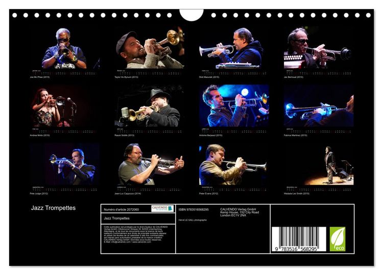 Produktbild: Jazz Trompettes (Calendrier mural 2026 DIN A4 vertical), CALVENDO calendrier mensuel