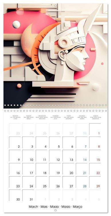 Produktbild: Les visages de l'origami (Calendrier mural carr&eacute; 2026 30x30 cm) Calendrier double avec une page pour vos prises de notes
