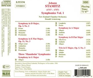 Produktbild: Armstrong/NZ Chamber Orchestra: Sinfonien Vol.1