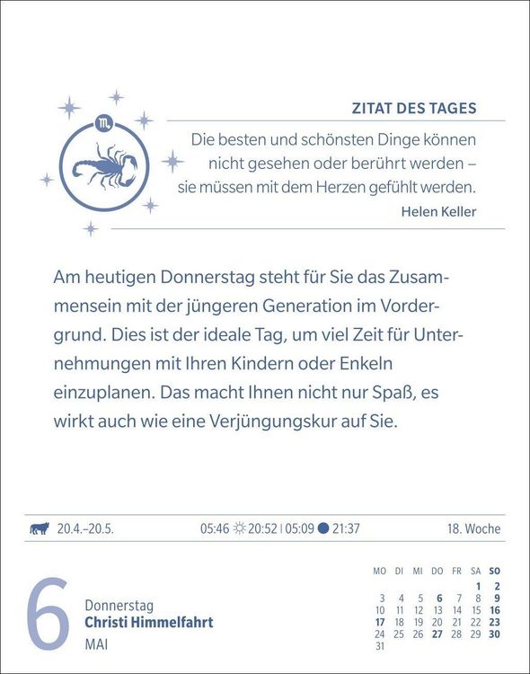 Produktbild: Skorpion Sternzeichenkalender 2027 - Tagesabrei&szlig;kalender - Ihr Horoskop f&uuml;r jeden Tag