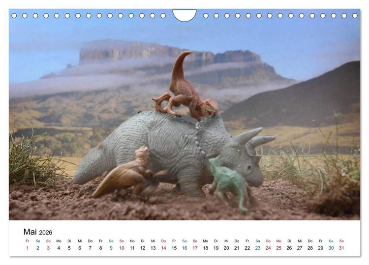 Produktbild: Faszination Urzeit - wenn Spielzeugdinos zum Leben erwachen (Wandkalender 2026 DIN A4 quer), CALVENDO Monatskalender