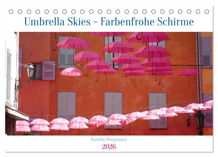Produktbild: Umbrella Skies - Farbenfrohe Schirme (Tischkalender 2026 DIN A5 quer), CALVENDO Monatskalender