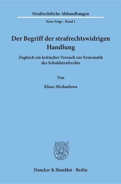 Produktbild: Der Begriff der strafrechtswidrigen Handlung.