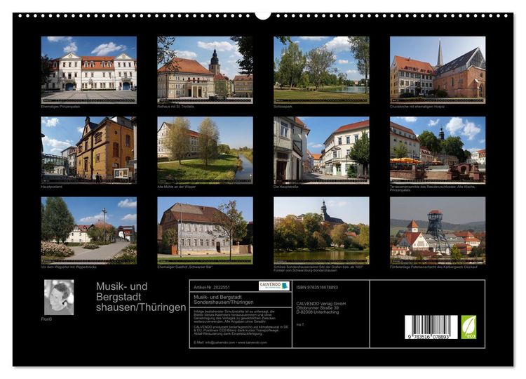 Produktbild: Musik- und Bergstadt Sondershausen/Th&uuml;ringen (hochwertiger Premium Wandkalender 2026 DIN A2 quer), Kunstdruck in Hochglanz