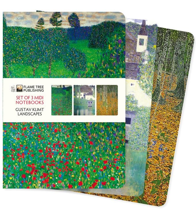 Produktbild: Dreier Set Mittelformat-Notizb&uuml;cher: Gustav Klimt, Landschaften