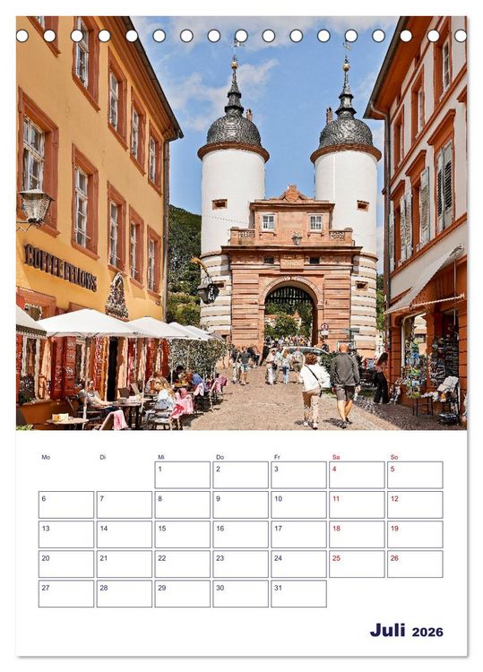 Produktbild: Heidelberg - Historische Altstadt (Tischkalender 2026 DIN A5 hoch), CALVENDO Monatskalender