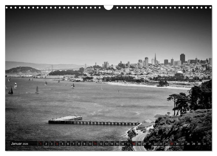 Produktbild: SAN FRANCISCO Monochrome Ansichten (Wandkalender 2026 DIN A3 quer), CALVENDO Monatskalender