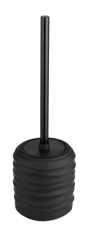Produktbild: WC-Garnitur Mod. Illana, schwarz, Keramik, Edelstahl, &Oslash;8,5x38,5 cm, soft-touch Beschichtung,