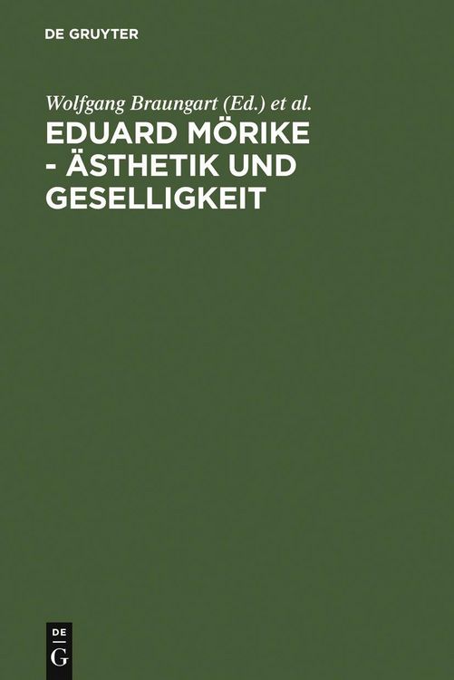 Produktbild: Eduard M&ouml;rike - &Auml;sthetik und Geselligkeit