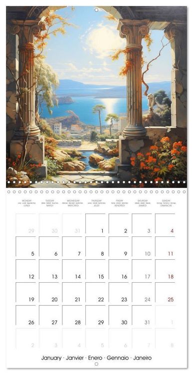 Produktbild: Splendeurs de la Gr&egrave;ce Antique (Calendrier mural carr&eacute; 2026 30x30 cm) Calendrier double avec une page pour vos prises de notes