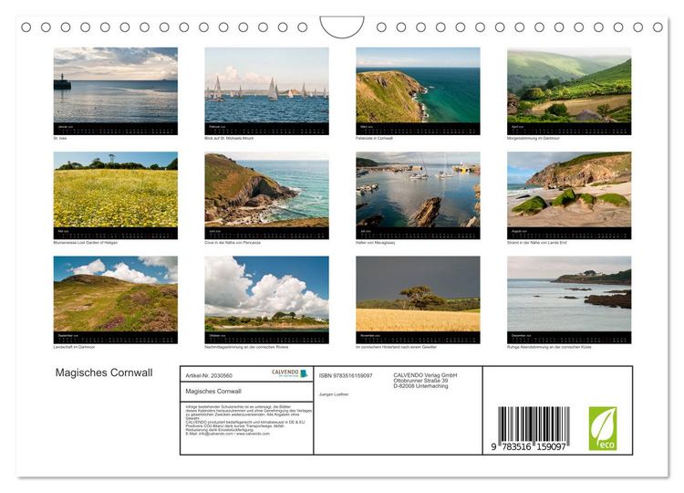 Produktbild: Magisches Cornwall (Wandkalender 2026 DIN A4 quer), CALVENDO Monatskalender