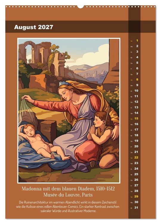 Produktbild: Raffael 2.0, Renaissance-Madonnen als Graphic Novel (Wandkalender 2027 DIN A2 hoch), CALVENDO Monatskalender
