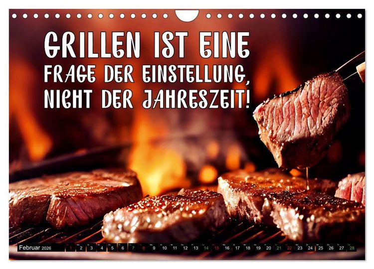 Produktbild: B wie BBQ Impressionen mit Spr&uuml;chen (Wandkalender 2026 DIN A4 quer), CALVENDO Monatskalender