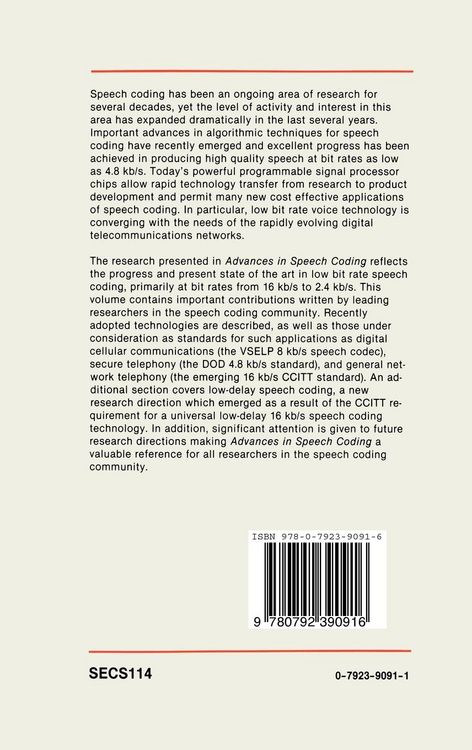 Produktbild: Advances in Speech Coding