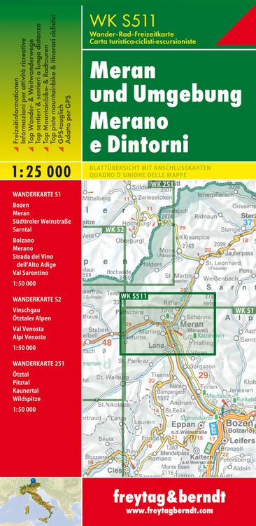 Produktbild: freytag & berndt Wanderkarte WKS 511 Meran und Umgebung 1:25.000