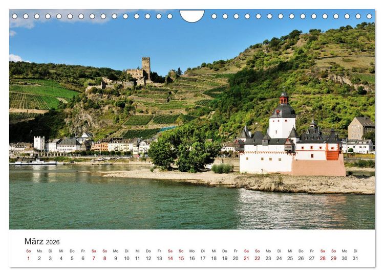 Produktbild: Burgen im Rheintal - Landschaft, Romantik, legend (Wandkalender 2026 DIN A4 quer), CALVENDO Monatskalender