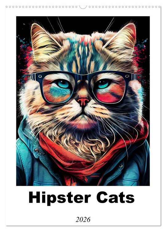 Produktbild: Hipster Cats (Wall Calendar 2026 DIN A2 portrait), CALVENDO 12 Month Wall Calendar