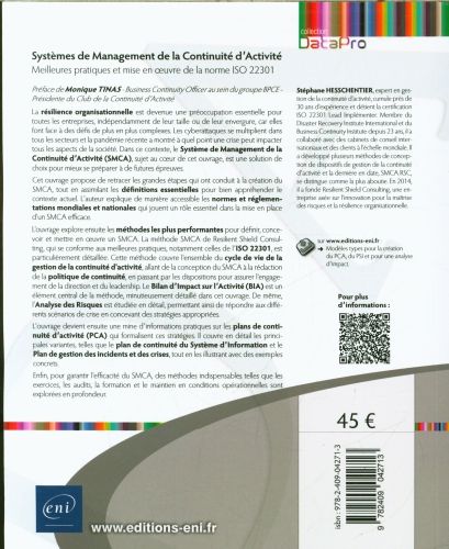 Produktbild: Syst&egrave;mes de management de la continuit&eacute; d'activit&eacute;